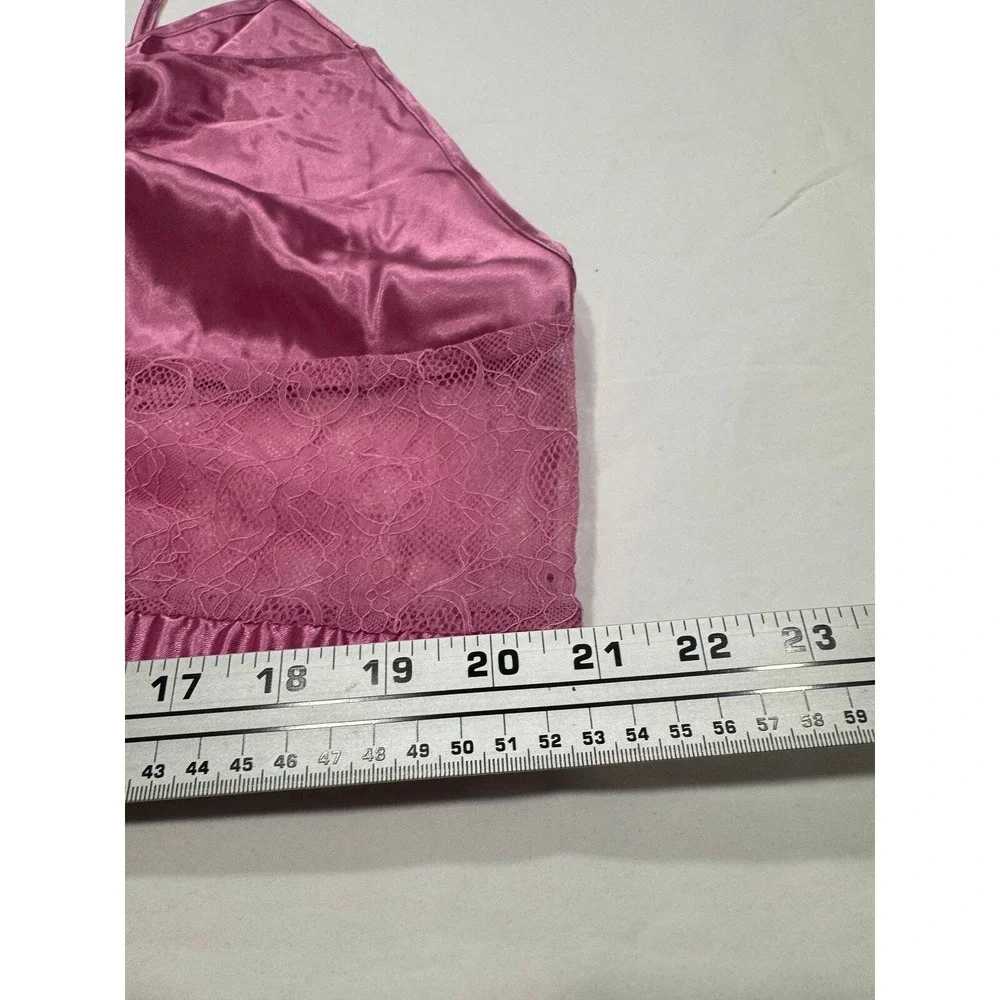 NEW Frederick's of Hollywood Delphine Satin Lace Sleep Set‎ Plus 1X Pink NWT